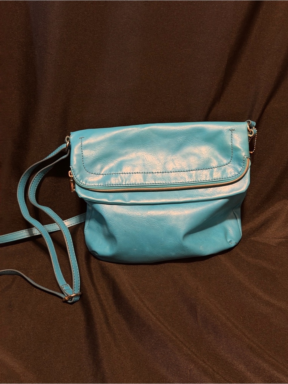 Relic Vintage Teal Blue Crossbody Bag with Snap Flap